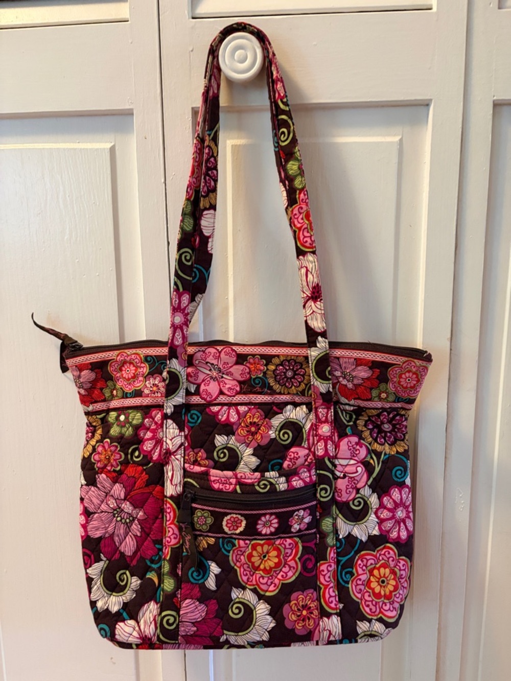 Vera Bradley Mod Floral Pink Medium Quilted Floral Tote Bag RETIRED PATTERN